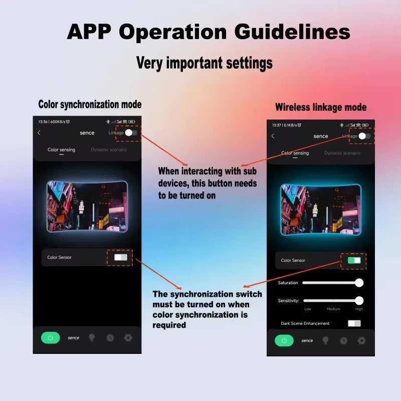 TV Ambient Backlight with AR Color Gamut Sensor App Control Music Sync Smart Screen Color Synchronization Game Atmosphere Light