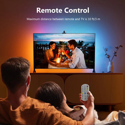 TV LED Backlight with AR Sensor, 16.4FT RGB Strip Lights for 65-75 Inch PC, TV & Monitor, Smart TV Lights behind That Sync with Screen, Compatible with App Music Sync, for Gaming Room